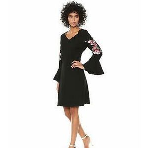 🌺 S.L. Fashions Women's V-Neck Embroidered Dress